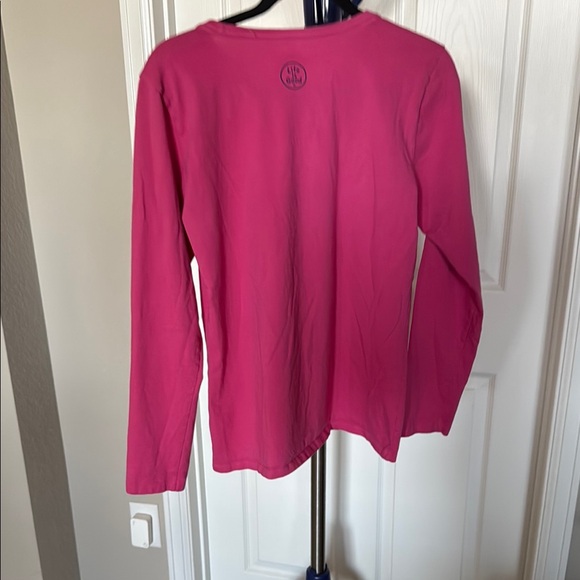Life Is Good Pink Long Sleeve Tee with Dog Graphic. Size Medium - Picture 3 of 5